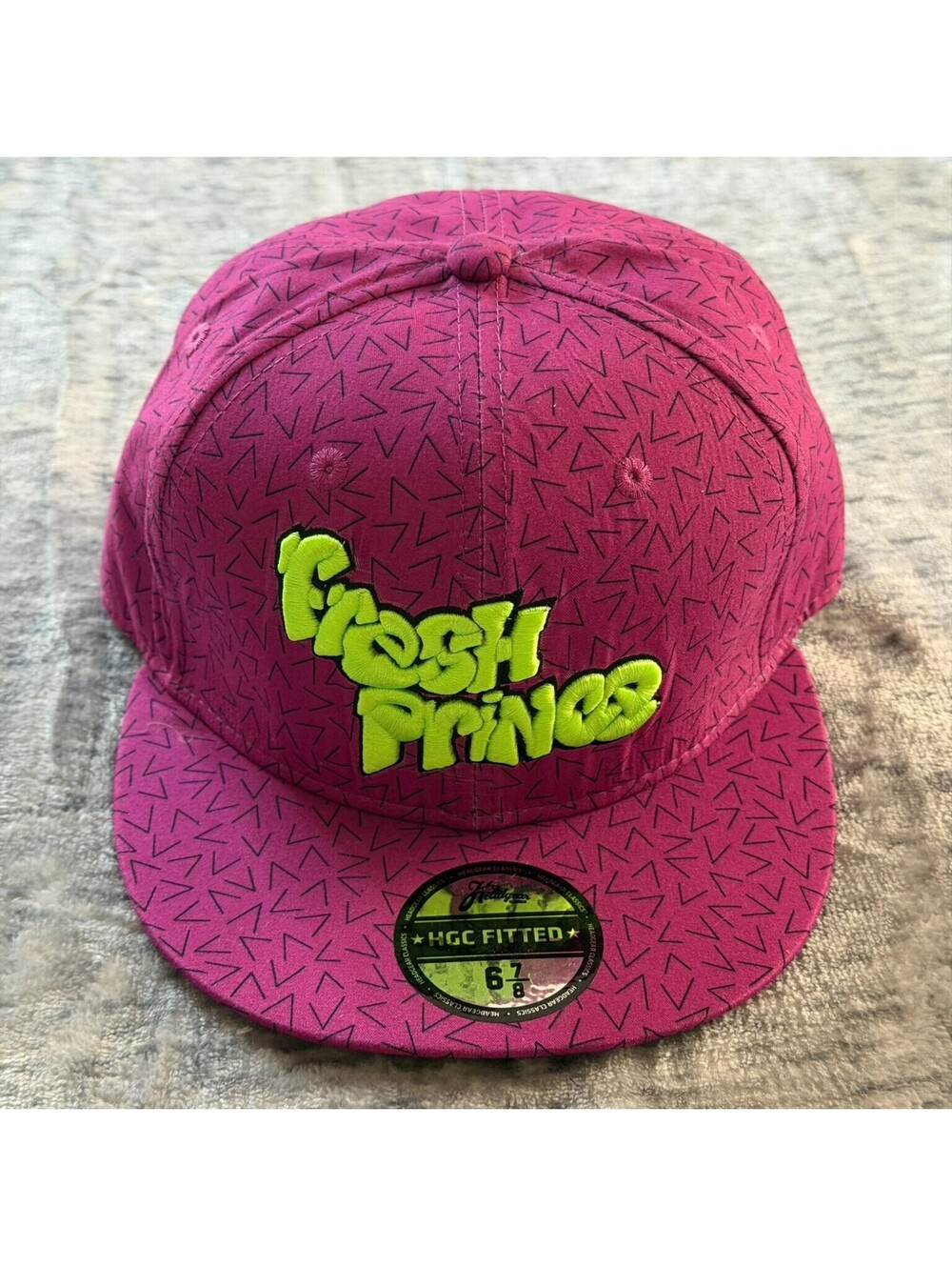 Headgear Classics Fresh Prince Fitted Hat 6 7/8 Pink Black Green Bel-Air Cap